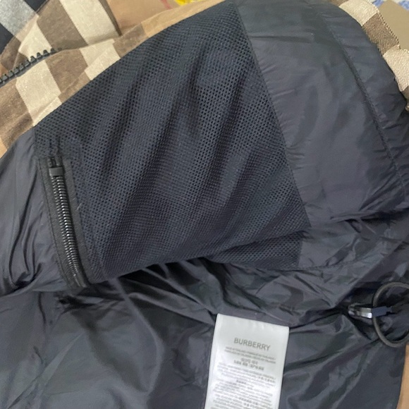 BURBERRY Brown Check Hooded Down Jacket - Picture 10 of 14